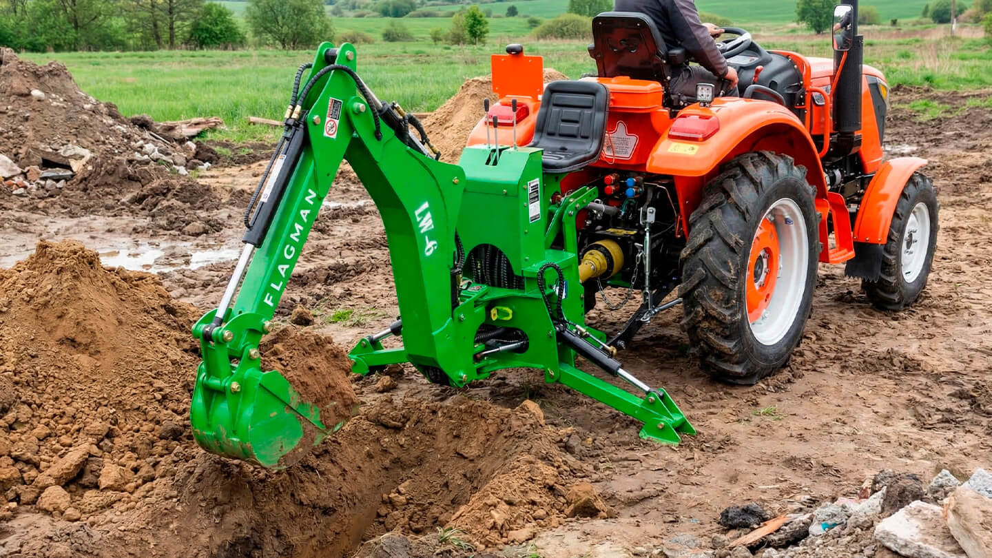 Навесной экскаватор Flagman | Флагман LW6 + захват механический 0