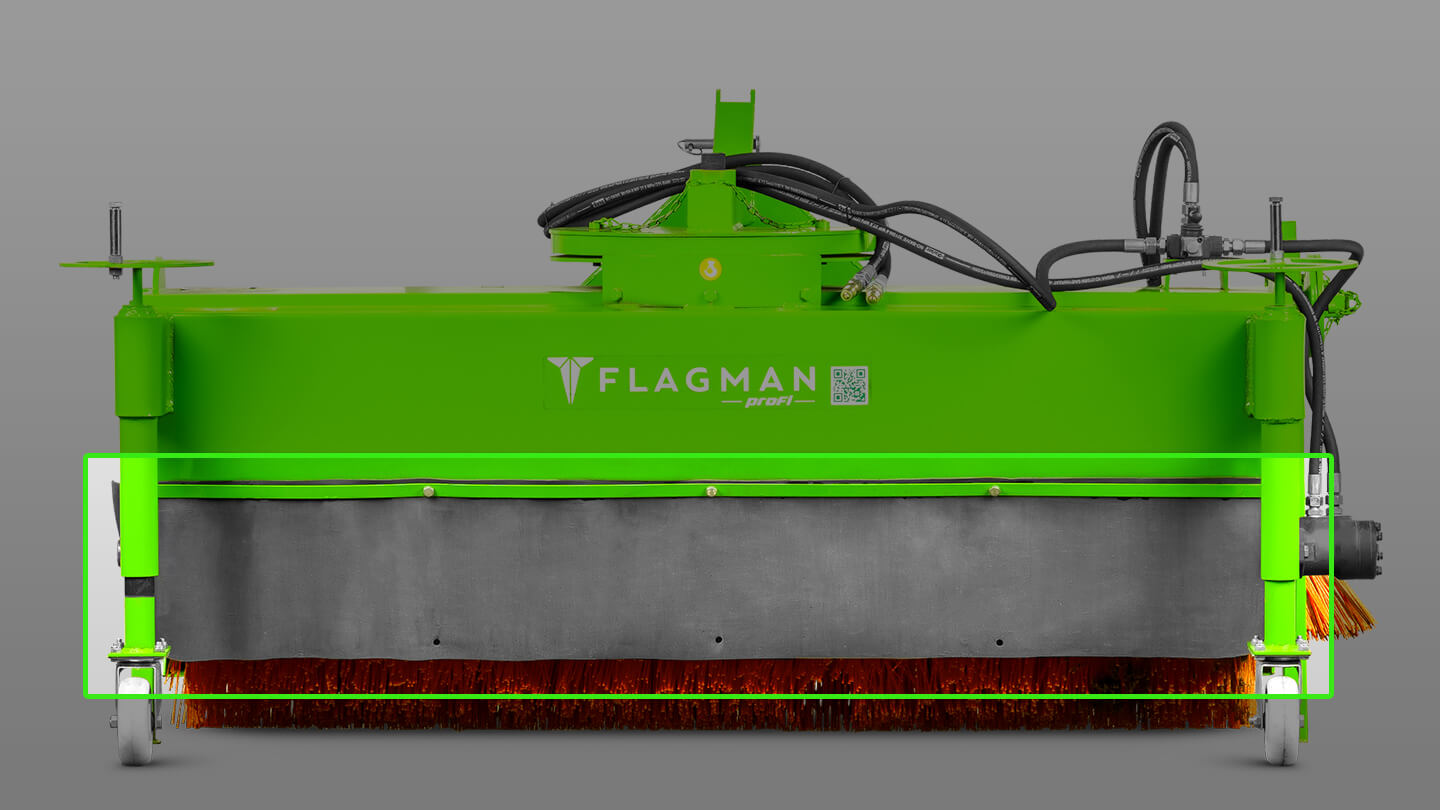 Щётка подметальная с бункером Flagman | Флагман PRO (1,45) с боковой щёткой 0